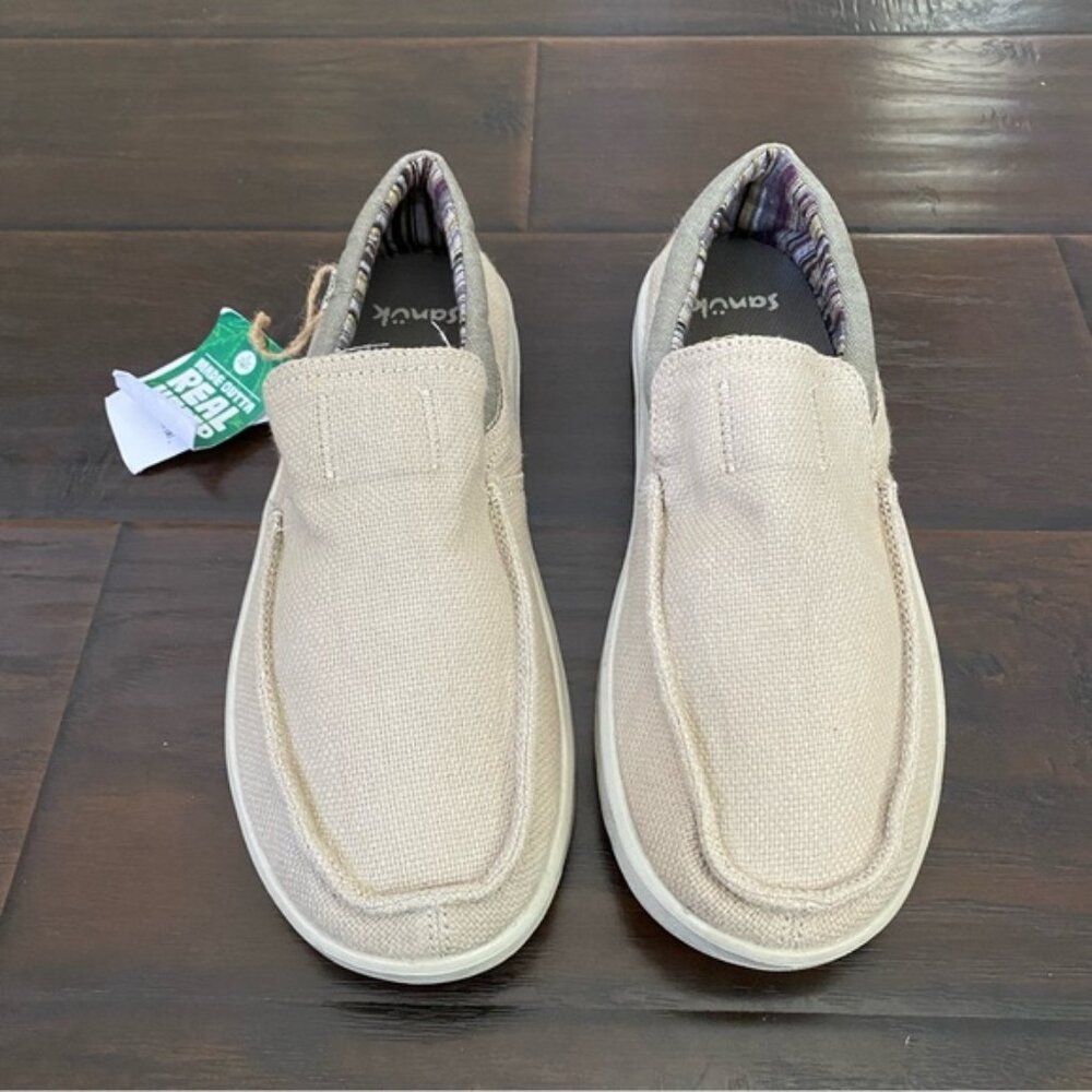 Sanuk Men's Beige Loafer Hi Bro Lite Hemp lightweight shoe Size 9